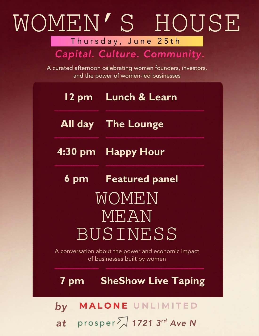 The Women&rsquo;s House programme card